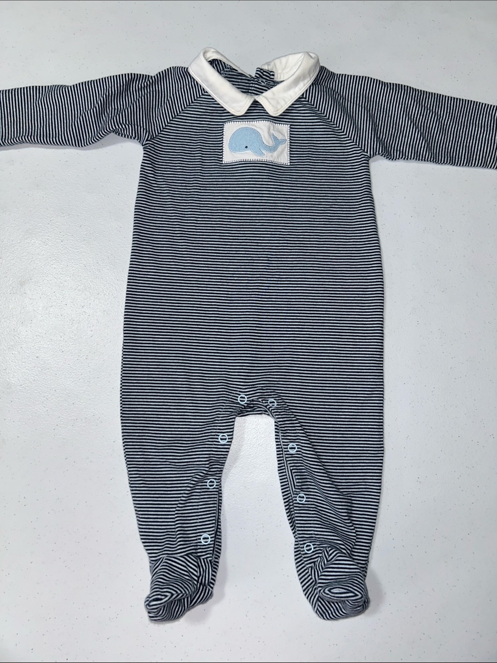 Janie and Jack Baby Boy Whale Long Sleeve Footie Coverall Size 3-6 Months